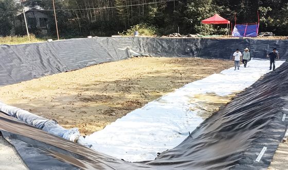 浸透防止型HDPE 滑らかな地膜 農業用 プロジェクト 魚の池の敷き布団 幅1m~9m 長さ30~100m 厚さ>0.5mm