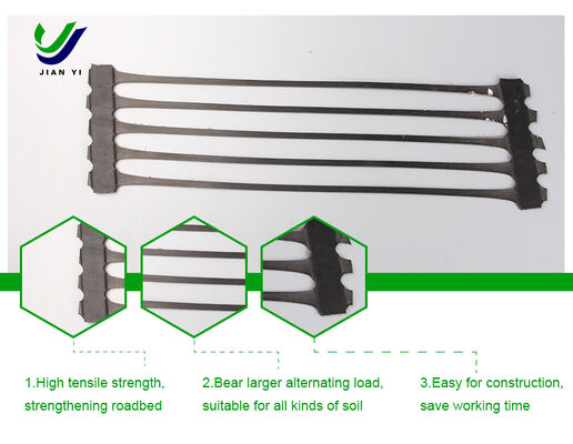 道路および鉄道路盤補強における高い支持力のための、高引張強度と耐紫外線性を備えた一軸ジオグリッド