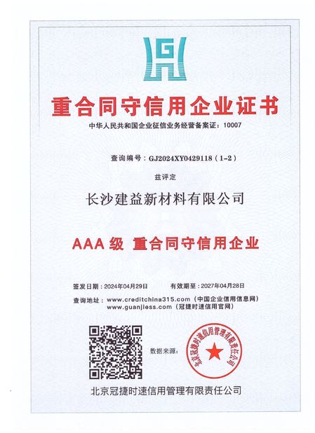 中国 Changsha Jian-Yi New Material Co., Ltd. 認証