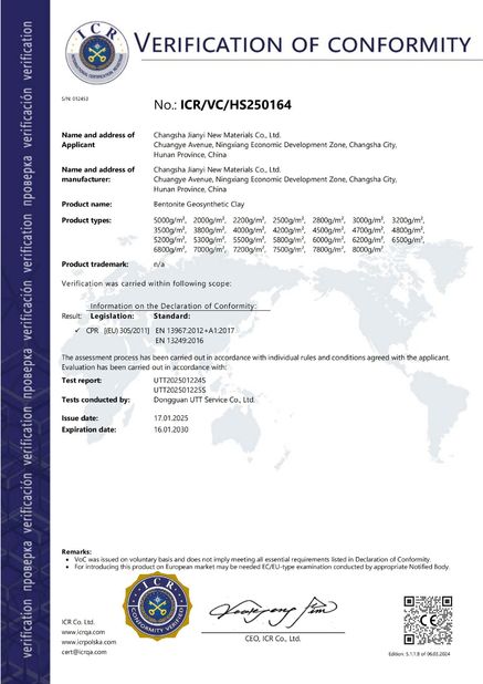 中国 Changsha Jian-Yi New Material Co., Ltd. 認証